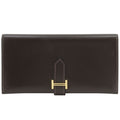 Hermes Bearn Box Calf Brown Gold Wallet