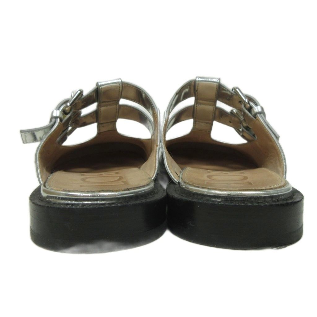 Loewe Campo Metallic Leather Mary Jane Sandals Round Toe 39 Cles — view 4