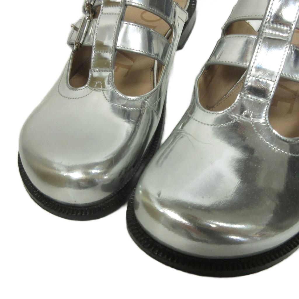 Loewe Campo Metallic Leather Mary Jane Sandals Round Toe 39 Cles — view 5