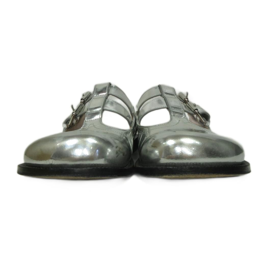 Loewe Campo Metallic Leather Mary Jane Sandals Round Toe 39 Cles — view 3