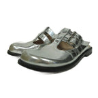 Loewe Campo Metallic Leather Mary Jane Sandals Round Toe 39 Cles