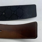 Gucci Leather Belt GG Marmont Supreme Black — view 9