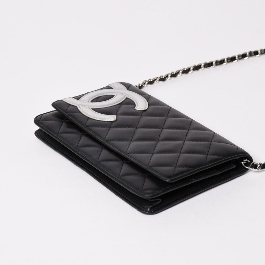 Chanel Cambon Line Chain Wallet Shoulder Bag Black Silver — view 7