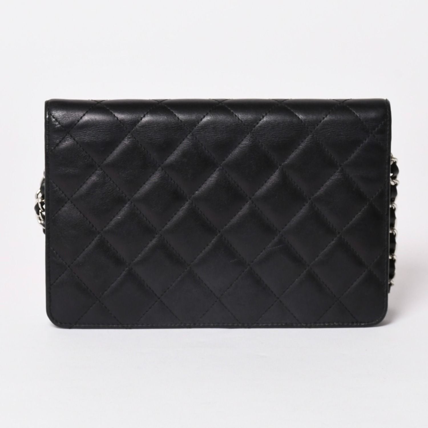 Chanel Cambon Line Chain Wallet Shoulder Bag Black Silver — view 2
