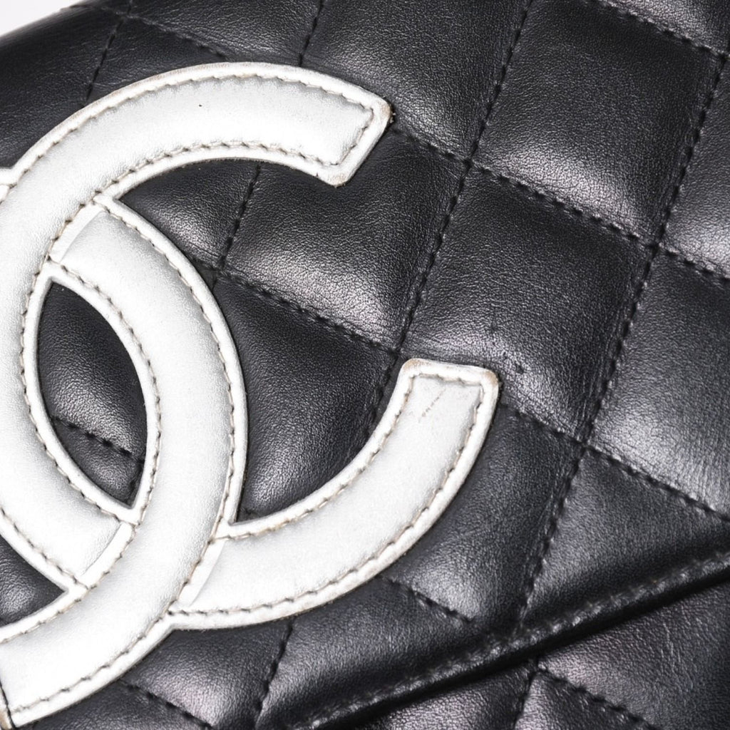 Chanel Cambon Line Chain Wallet Shoulder Bag Black Silver — view 6