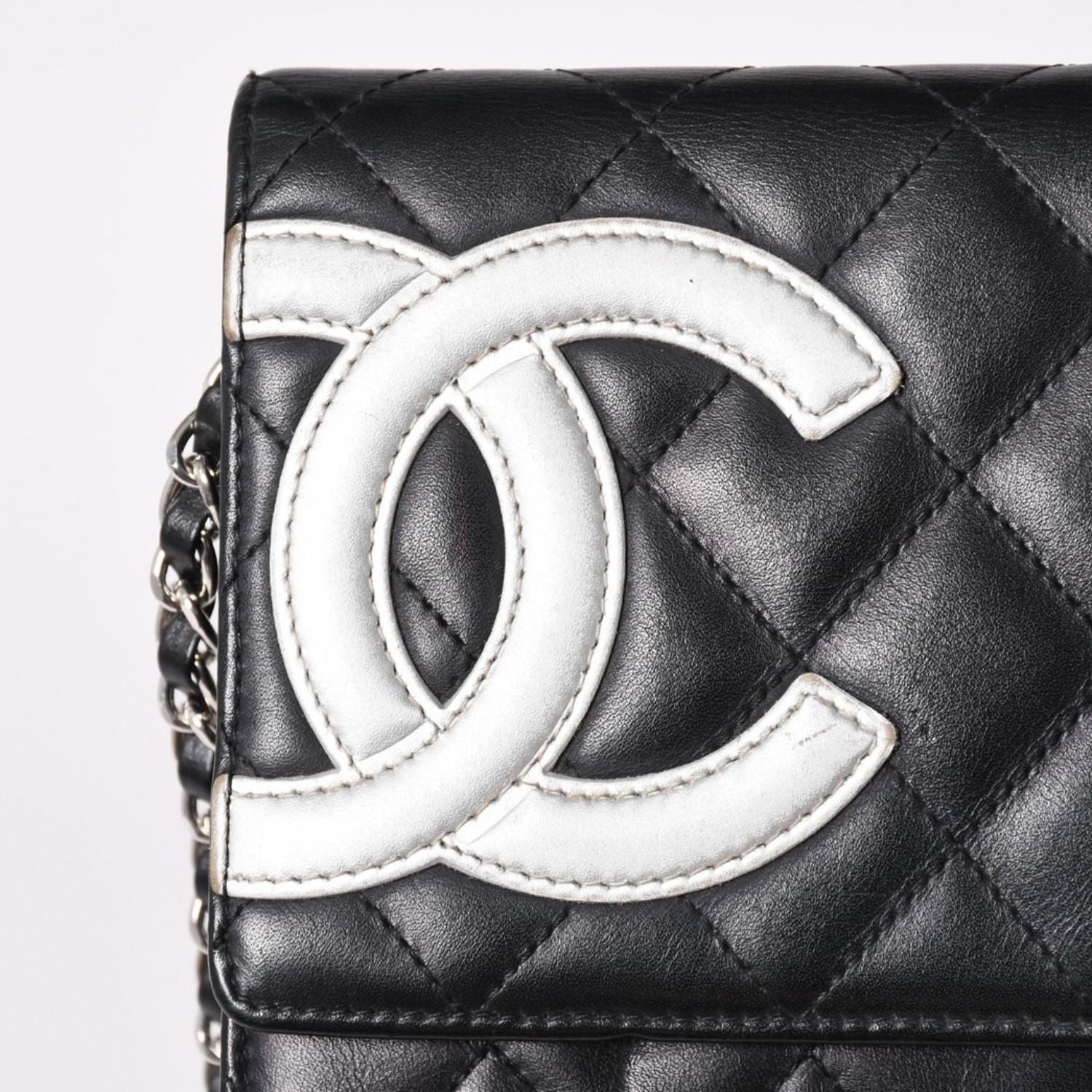 Chanel Cambon Line Chain Wallet Shoulder Bag Black Silver — view 5