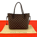 Louis Vuitton With Neverfull PM Damier Pattern Leather Tote Brown