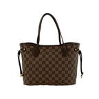 Louis Vuitton With Neverfull PM Damier Pattern Leather Tote Brown — view 3