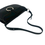 Loewe Logo Ring Leather Shoulder Bag Semi Black — view 4