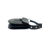 Loewe Logo Ring Leather Shoulder Bag Semi Black — view 6
