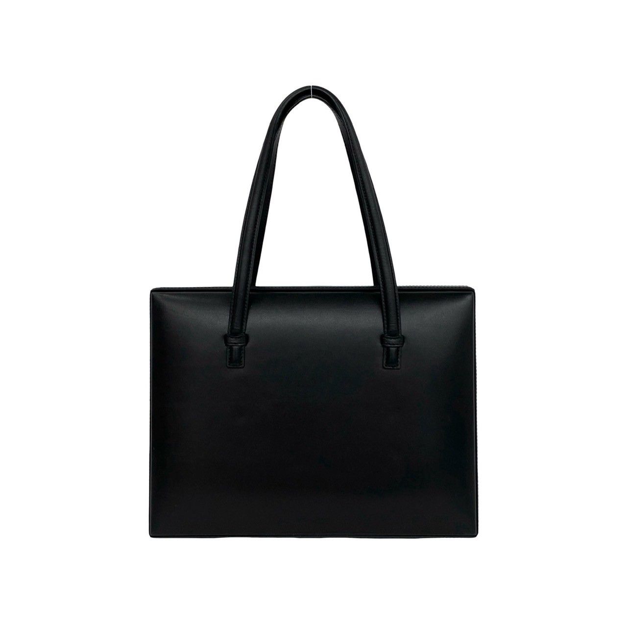 Loewe Vintage Logo Embossed Leather Boston Bag Tote Black — view 3