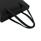 Loewe Vintage Logo Embossed Leather Boston Bag Tote Black — view 4