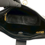 Celine Vintage Ring Logo Calf Leather Shoulder Bag Tote Black — view 9