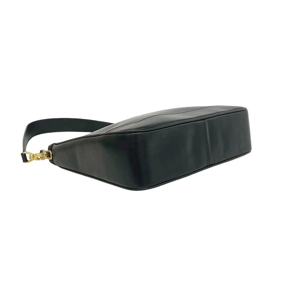 Celine Vintage Ring Logo Calf Leather Shoulder Bag Tote Black — view 7