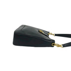 Celine Vintage Ring Logo Calf Leather Shoulder Bag Tote Black — view 6