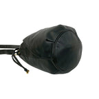 Celine Vintage Trio Logo Leather Drawstring Shoulder Bag Tote Black — view 7