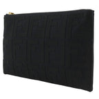 Fendi Flat Medium Pouch FF Logo Cotton Black — view 2
