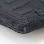 Fendi Flat Medium Pouch FF Logo Cotton Black — view 4