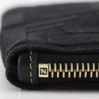 Fendi Flat Medium Pouch FF Logo Cotton Black — view 7