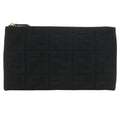 Fendi Flat Medium Pouch FF Logo Cotton Black