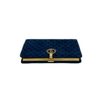 Gucci Vintage GG Logo Suede Leather Bifold Wallet Navy — view 3