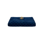 Gucci Vintage GG Logo Suede Leather Bifold Wallet Navy — view 6