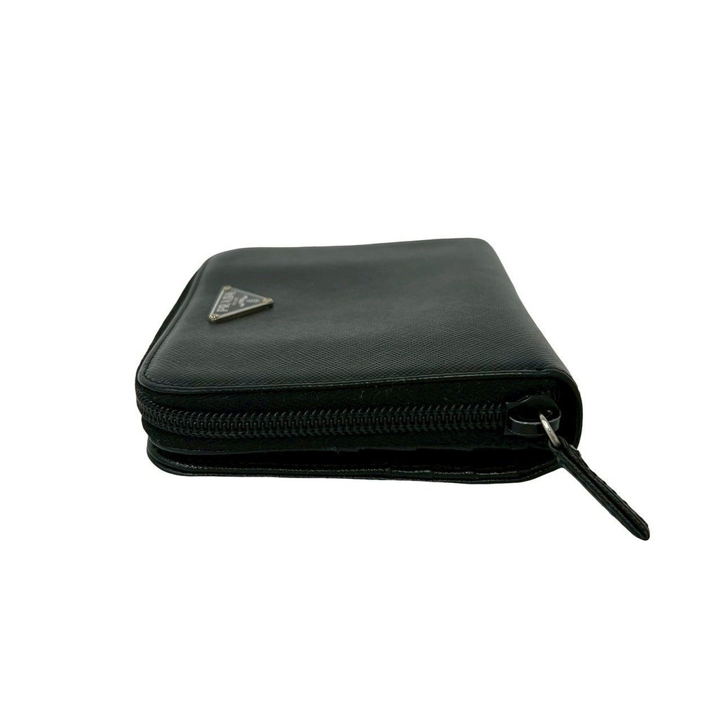 Prada Saffiano Leather Bifold Wallet Mini Black — view 4