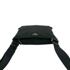 Prada Nylon Tessuto Leather Shoulder Bag Crossbody Pochette Black — view 4