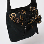 Gucci Scarf GG Canvas Shoulder Bag Black Gold — view 3