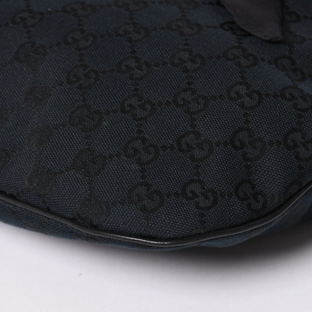 Gucci Scarf GG Canvas Shoulder Bag Black Gold — view 8