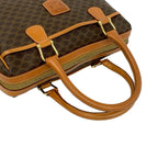 Celine Vintage Macadam Blason Pattern Logo Leather Boston Bag Brown — view 4