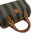 Fendi Vintage Pecan Pattern Leather Mini Boston Bag Brown Black Khaki — view 4