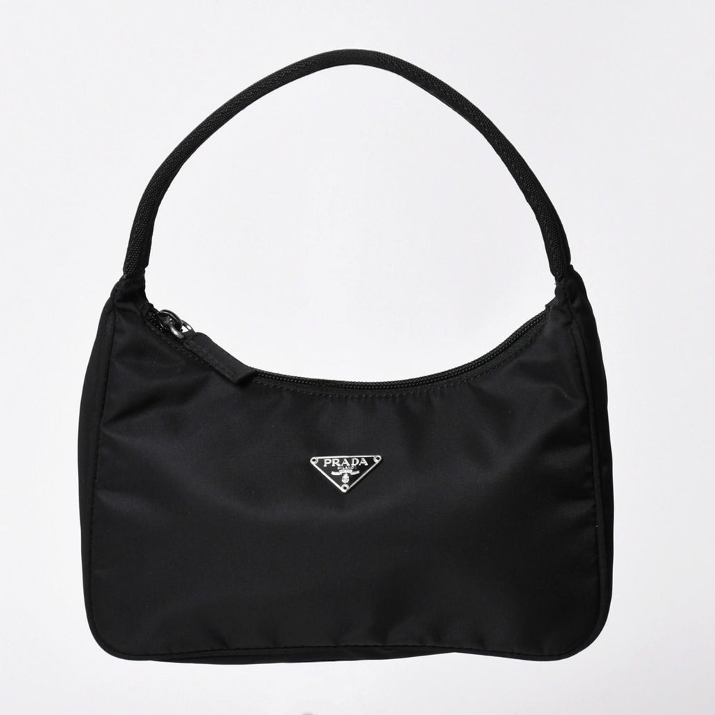 Prada Hobo Handbag Nylon Black