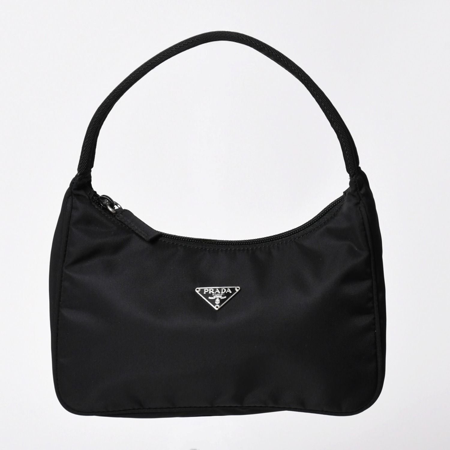 Prada Hobo Handbag Nylon Black