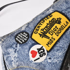 Dior Miss Diorella Denim Printed Saddle Bag Trompe L'oeil Leather Galliano — view 7