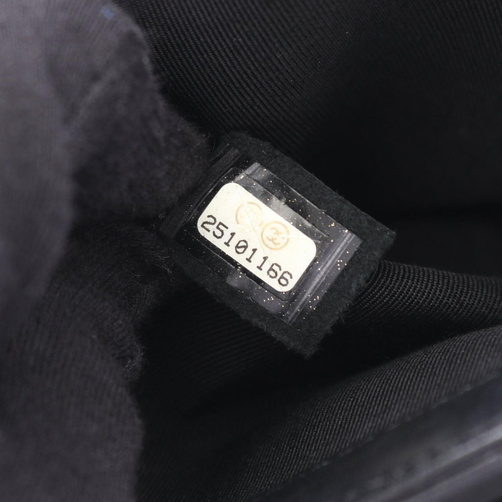Chanel Shoulder Bag Stitch Black Silver Lambskin Chain — view 5
