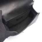 Chanel Shoulder Bag Stitch Black Silver Lambskin Chain — view 3