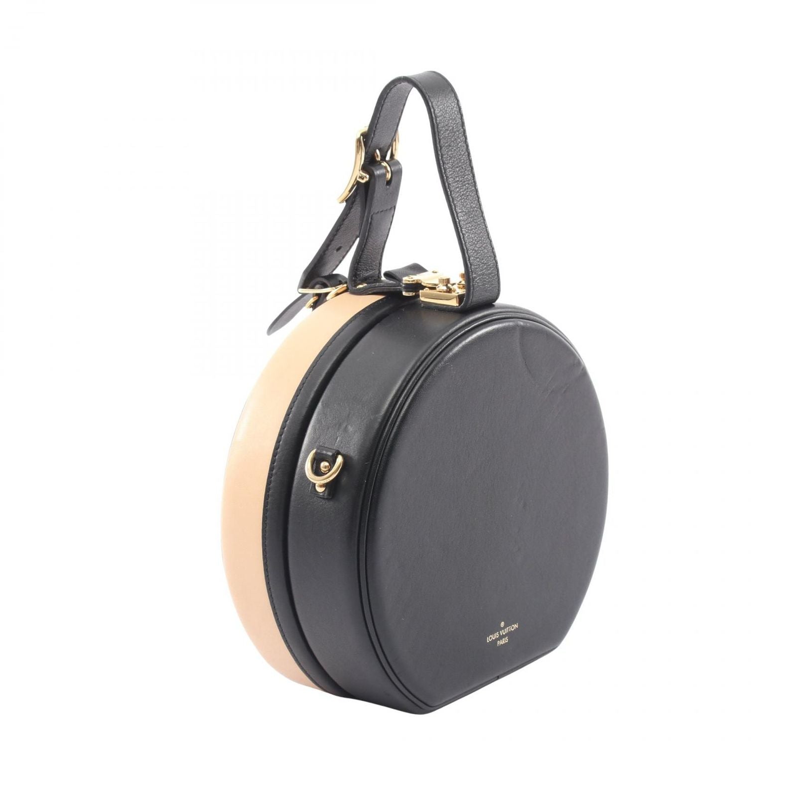 Louis Vuitton Handbag Petite Boite Chapeau 2-Way Beige Black Leather — view 2