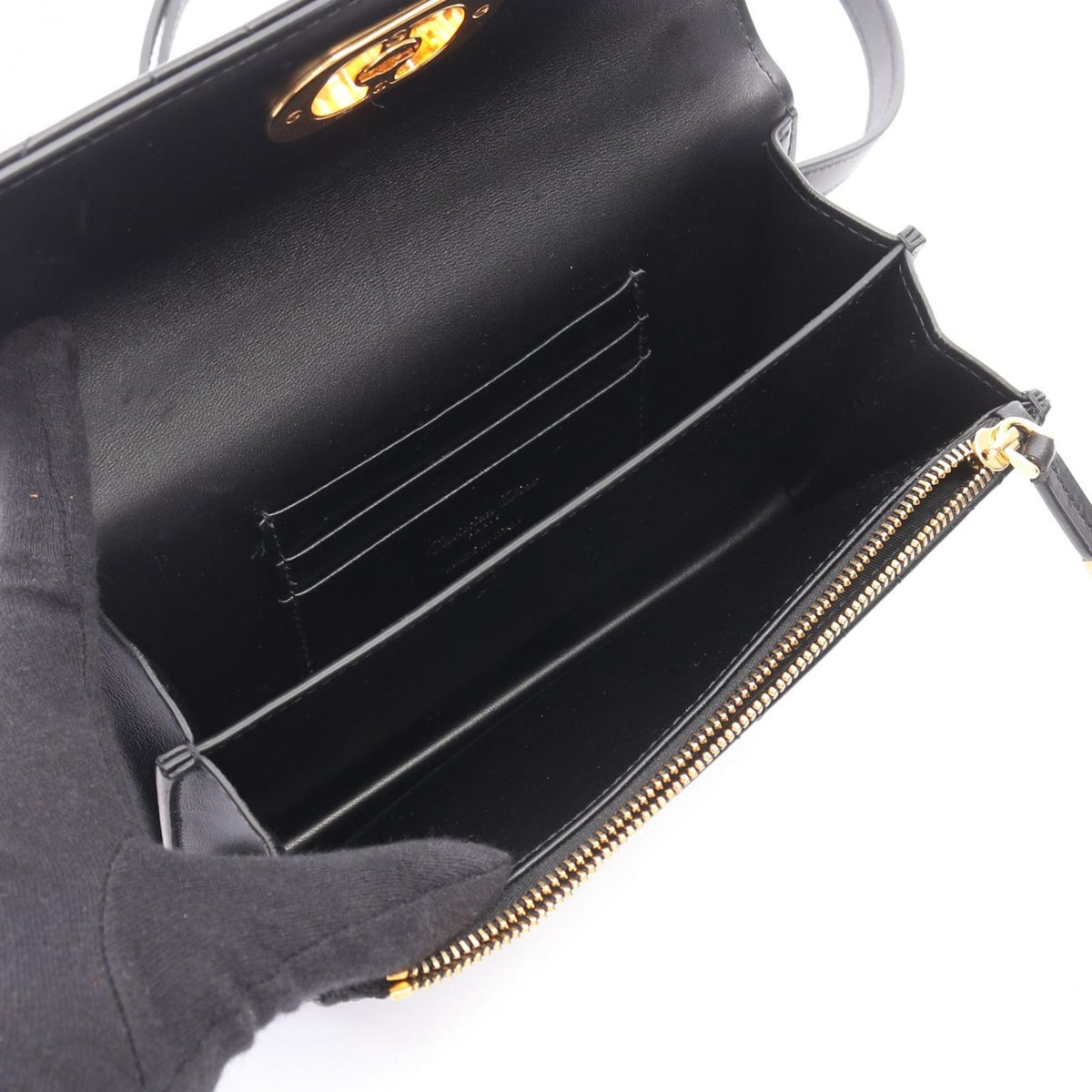 Dior Shoulder Bag Miss Caro Black Leather — view 3
