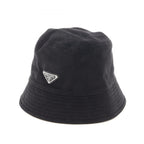 Prada Hat Triangle Plate Corduroy Bucket