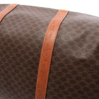 Celine Boston Bag Madakam Dark Brown Canvas Leather — view 8