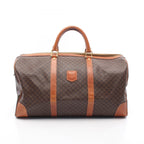 Celine Boston Bag Madakam Dark Brown Canvas Leather