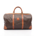 Celine Boston Bag Madakam Dark Brown Canvas Leather