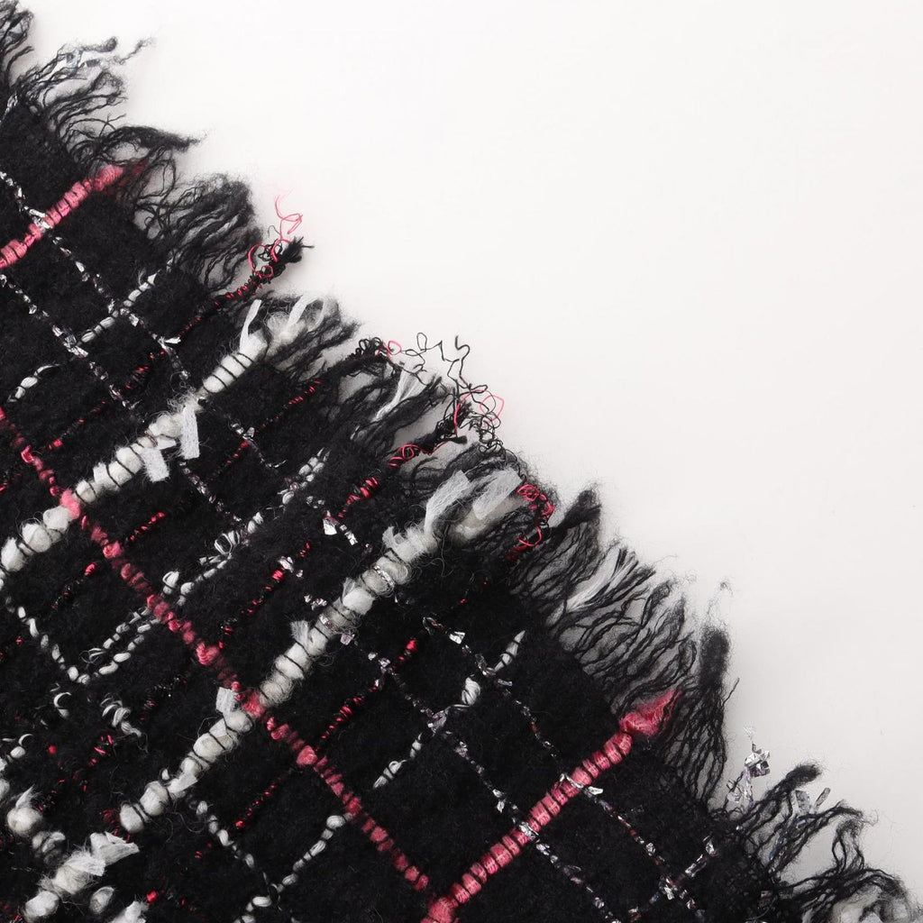 Chanel Shawl CC Logo Tweed Wool Scarf — view 7