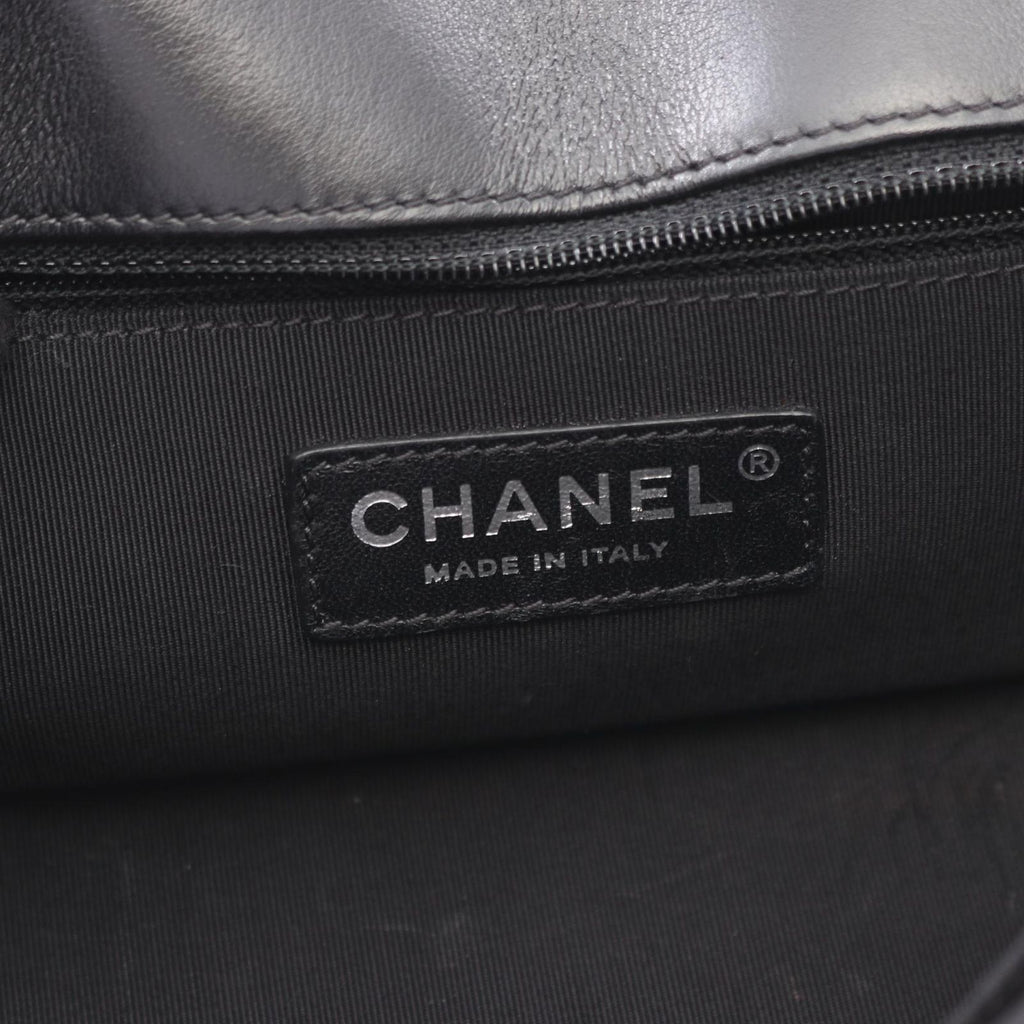 Chanel Shoulder Bag Quilted Black Multi Fabric Lambskin Chain — view 4