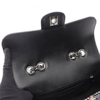 Chanel Shoulder Bag Quilted Black Multi Fabric Lambskin Chain — view 7