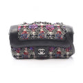 Chanel Shoulder Bag Quilted Black Multi Fabric Lambskin Chain