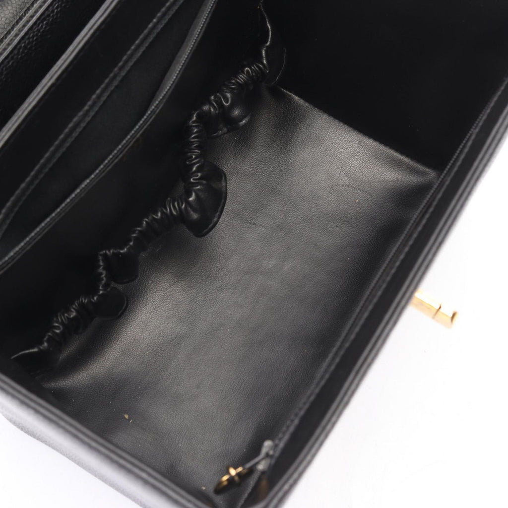 Chanel Handbag Bicolor CC Logo 2-Way Black Caviar Leather CC Vanity Chain — view 6