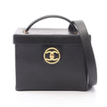 Chanel Handbag Bicolor CC Logo 2-Way Black Caviar Leather CC Vanity Chain