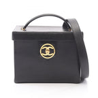Chanel Handbag Bicolor CC Logo 2-Way Black Caviar Leather CC Vanity Chain